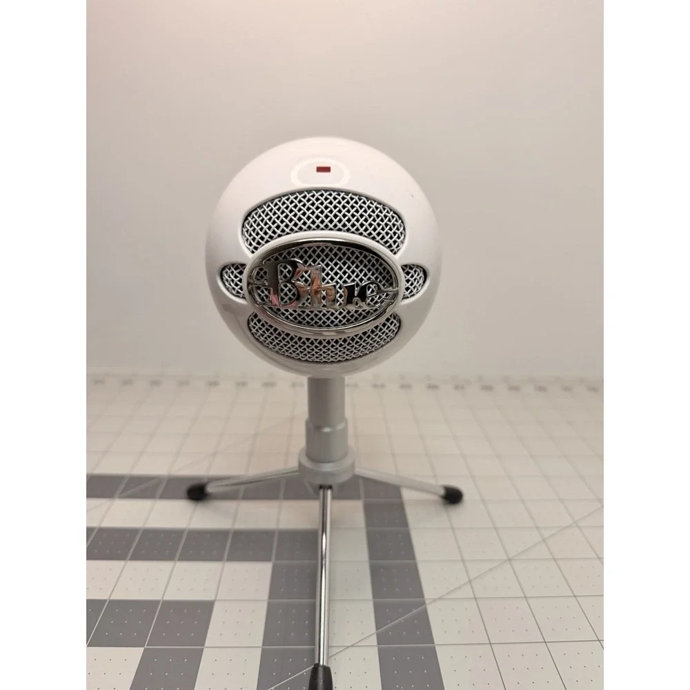 Blue Snowball iCE Condenser Microphone‎ White with Desktop Stand - Untested